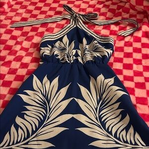 Show Me Your MuMu Blue and White Backless Dress